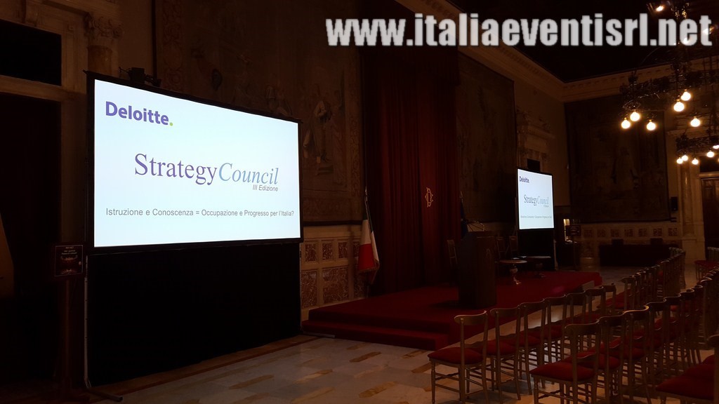 Roma evento Deloitte proiezioni audio e luci