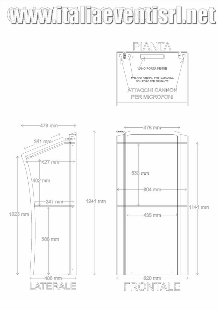 Noleggio podio in plexiglass
